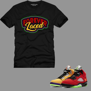 Forever Laced T-Shirt to match the Retro Jordan 5 What The Sneakers
