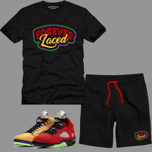 Forever Laced Short Set to match the Retro Jordan 5 What The Sneakers