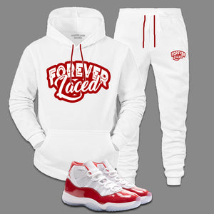 Forever Laced Hooded Sweatsuit to match Retro Jordan 11 Cherry