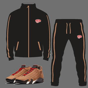Forever Laced Tracksuit to match Retro Jordan 14 Winterized sneakers