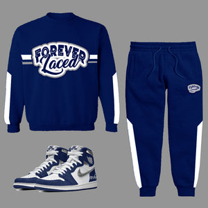 Forever Laced Crewneck Sweatsuit to match the Retro Jordan 1 Midnight Navy