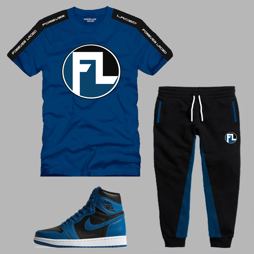 Forever Laced FL 1 Outfit to match Retro Jordan 1 Dark Marina Blue