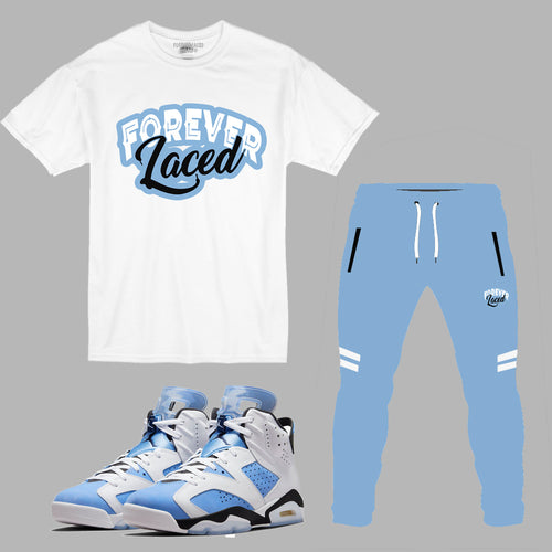 Forever Laced Outfit to match Retro Jordan 6 UNC sneakers