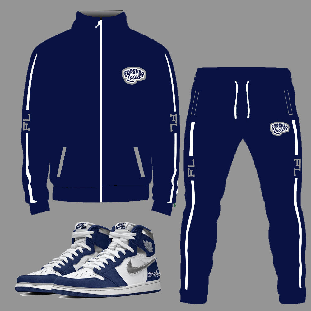 Forever Laced Tracksuit to match the Retro Jordan 1 Midnight Navy