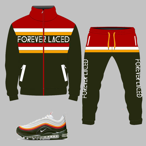 Forever Laced Tecmo Tracksuit for Men to match Air Max Olive 97
