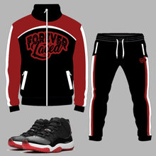 Load image into Gallery viewer, Forever Laced Tracksuit to match Retro Jordan 11 Bred sneakers