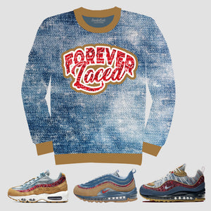 Forever Laced Denim Crewneck to match Nike Air Max Wild Wild West Pack