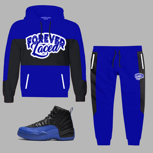 Forever Laced Hooded Sweatsuit to match the Retro Jordan 12 Game Royal