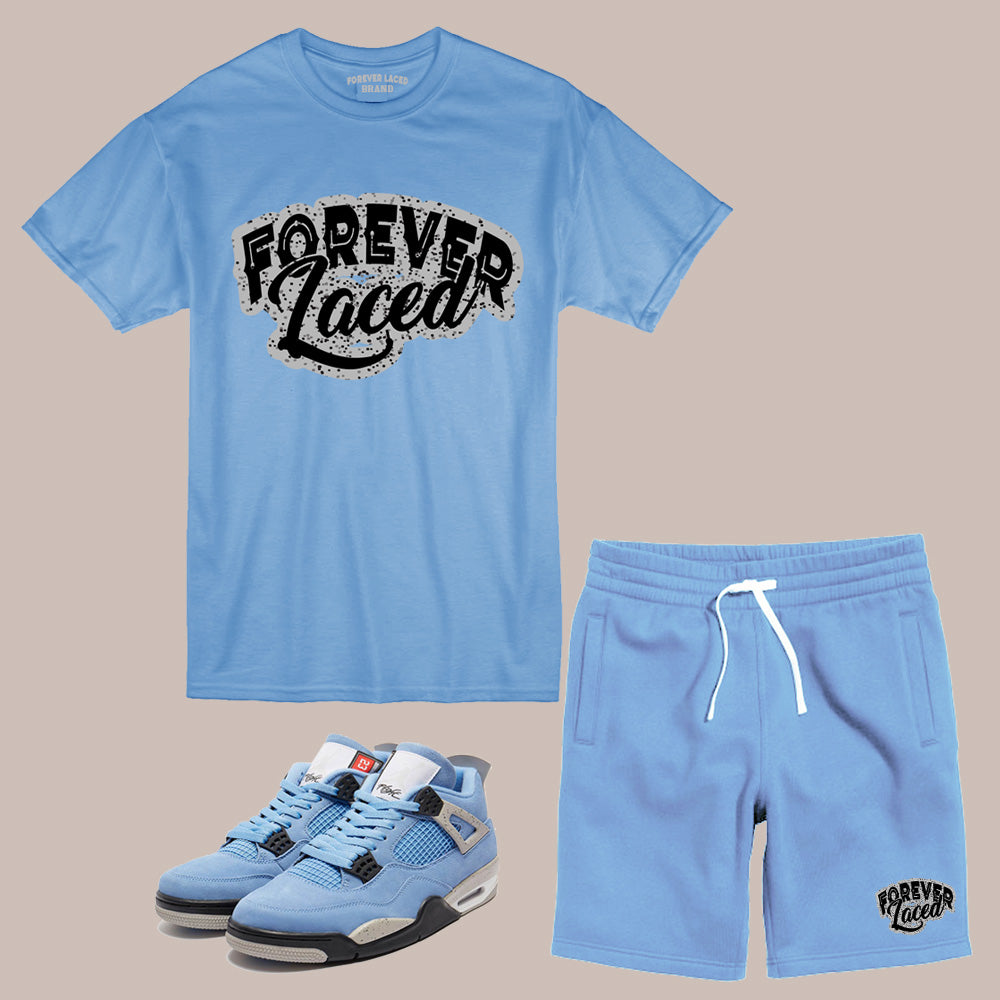 Forever Laced Short Set to match the Retro Jordan 4 University Blue – FLB