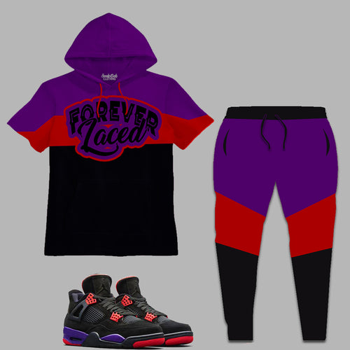 Forever Laced Active Short Sleeve Hoodie Set to match Retro Jordan 4 Raptors