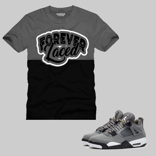 Forever Laced Logo T-Shirt to match Retro Jordan 4 Wolf Grey