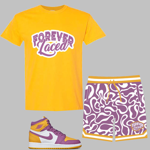 Forever Laced Short Set to match Retro Jordan 1 Brotherhood sneakers