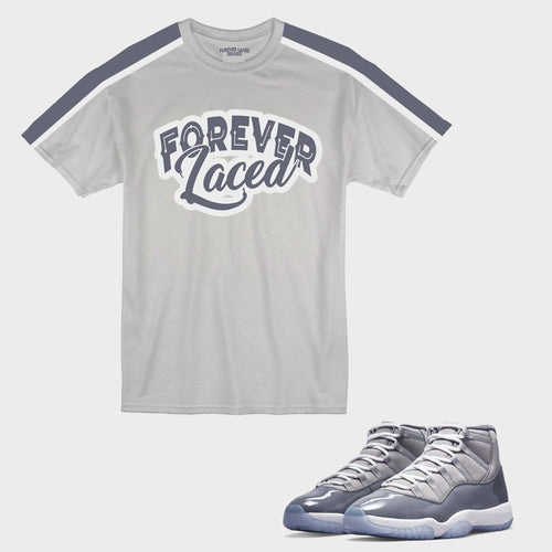 Forever Laced T-Shirt to match Retro Jordan 11 Cool Grey sneakers