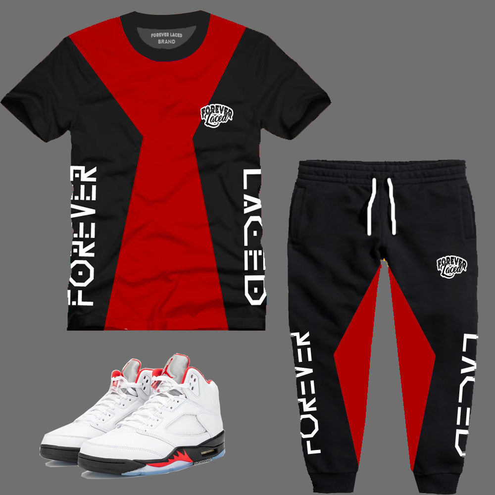 Forever Laced T-Shirt Set to match Retro Jordan 5 Fire Red