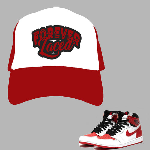 Forever Laced Mesh Trucker Hat to match Retro Jordan 1 Heritage