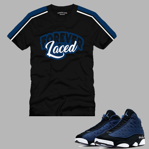 Forever Laced T-Shirt to match Retro Jordan 13 Midnight Brave Blue sneakers
