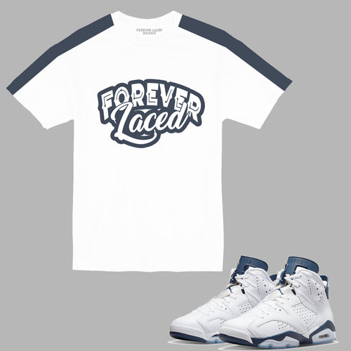 Forever Laced T-Shirt to match Retro Jordan 6 Midnight Navy sneakers