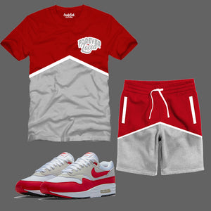 Forever Laced Short Set to match Nike Air Max 1 OG Red
