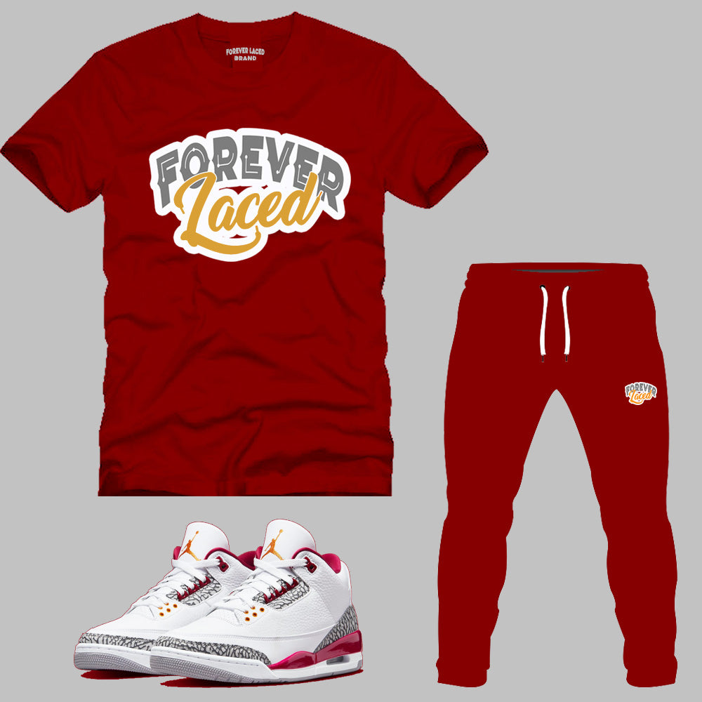 Forever Laced Outfit to match Retro Jordan 3 Cardinal Red – Forever ...
