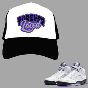 Forever Laced Mesh Trucker Hat to match Retro Jordan 5 Concord