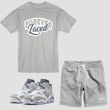 Load image into Gallery viewer, Forever Laced Short Set to match Retro Jordan 6 Cool Grey sneakers