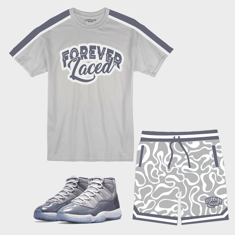 Forever Laced Youth Short Set to match Retro Jordan 11 Cool Grey