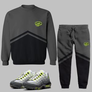 Forever Laced Crewneck Sweatsuit to match the Nike Air Max 95 OG Neon