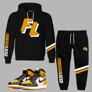 Forever Laced FL Hooded Sweatsuit to match Retro Jordan 1 Taxi
