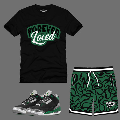 Forever Laced Short Set to match Retro Jordan 3 Pine Green