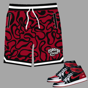 Forever Laced Shorts to match Retro Jordan 1 OG Bred Patent