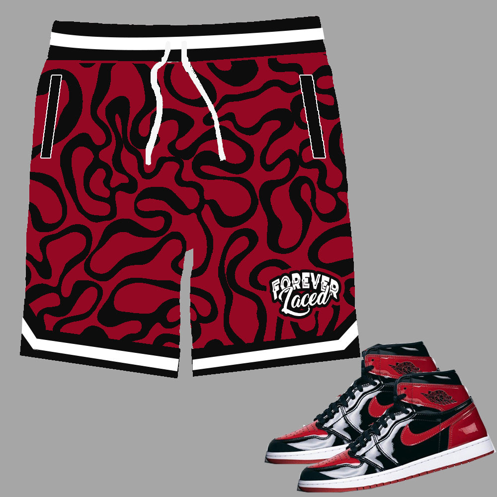 Forever Laced Shorts to match Retro Jordan 1 OG Bred Patent