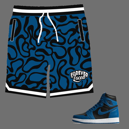 Forever Laced Shorts to match Retro Jordan 1 Dark Marina Blue