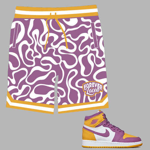 Forever Laced Shorts to match Retro Jordan 1 Brotherhood sneakers