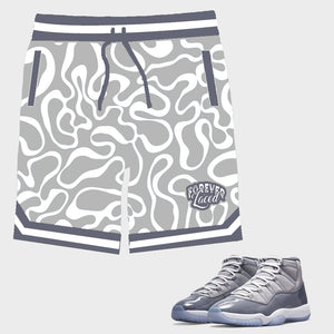 Forever Laced Shorts to match Retro Jordan 11 Cool Grey sneakers