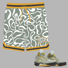 Load image into Gallery viewer, Forever Laced Shorts to match Retro Jordan 5 Jade Horizon sneakers