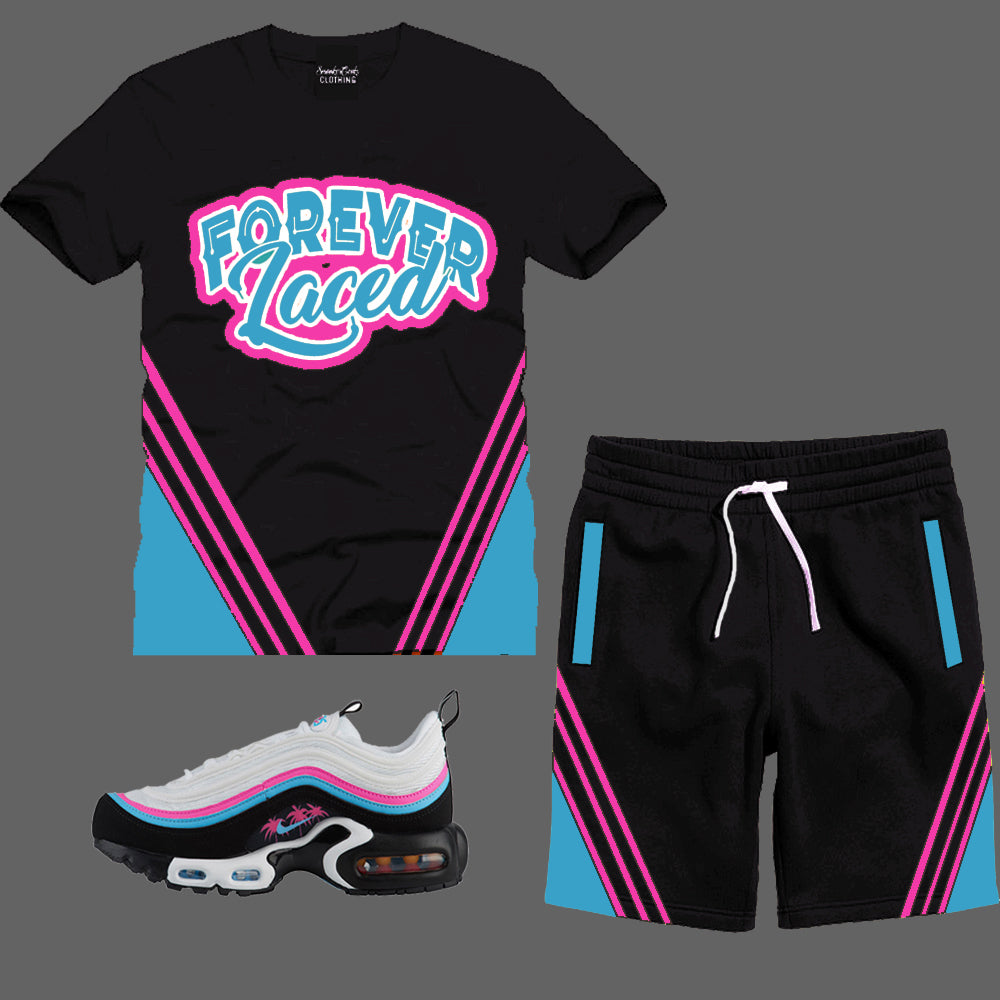 Forever Laced Short Set to match the Nike Air Max 97 Plus Miami Away