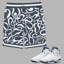 Load image into Gallery viewer, Forever Laced Shorts to match Retro Jordan 6 Midnight Navy sneakers
