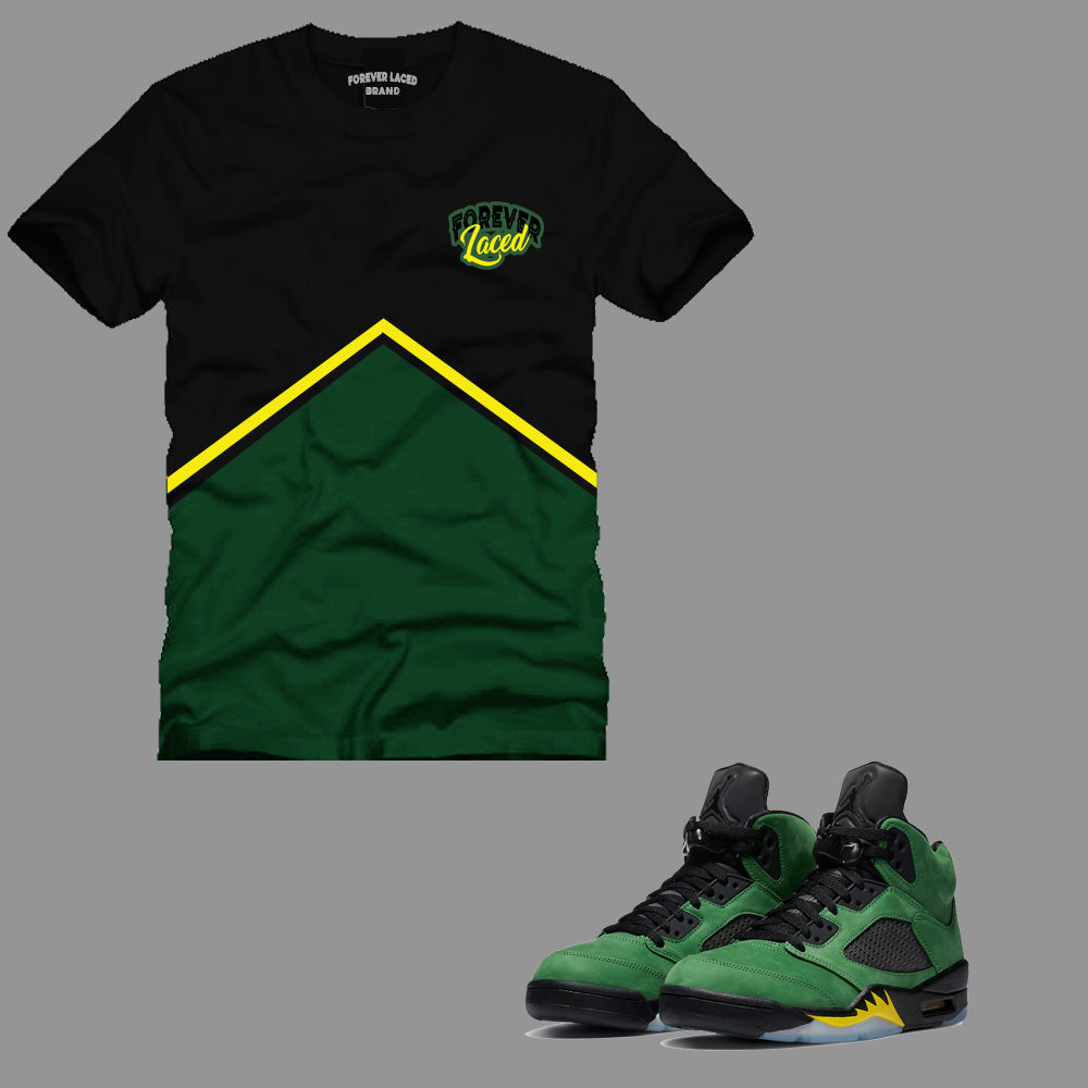 Forever Laced HH T-Shirt to match Retro Jordan 5 Oregon sneakers