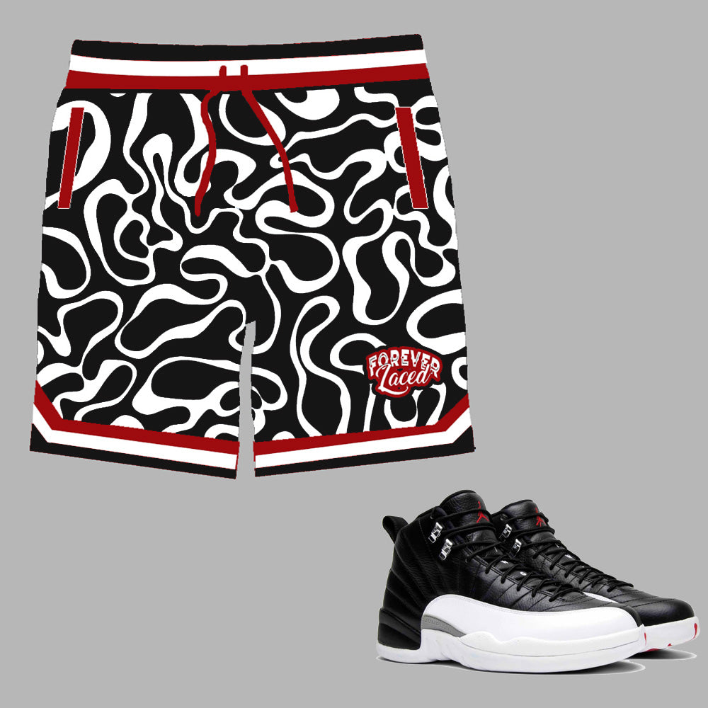 Forever Laced Shorts to match the Retro Jordan 12 Playoff sneakers