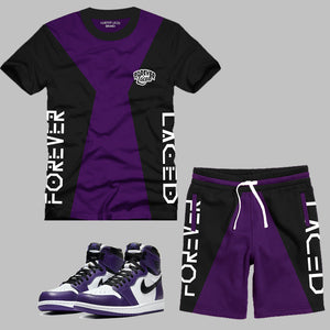 Forever Laced Short Set to match Retro Jordan 1 Purple Court