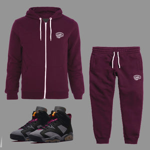 Forever Laced Zipped Hoodie Sweatsuit in Bordeaux