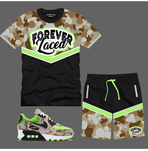 Forever Laced Short Set to match Air Max 90 Green