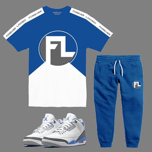 Forever Laced FL Outfit to match Retro Jordan 3 Racer Blue