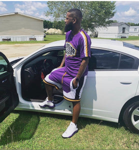 Forever Laced Short Set to match Retro Jordan 13 Lakers