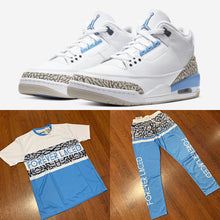 Load image into Gallery viewer, Forever Laced UNC Track Pants to match Retro Jordan 3 UNC