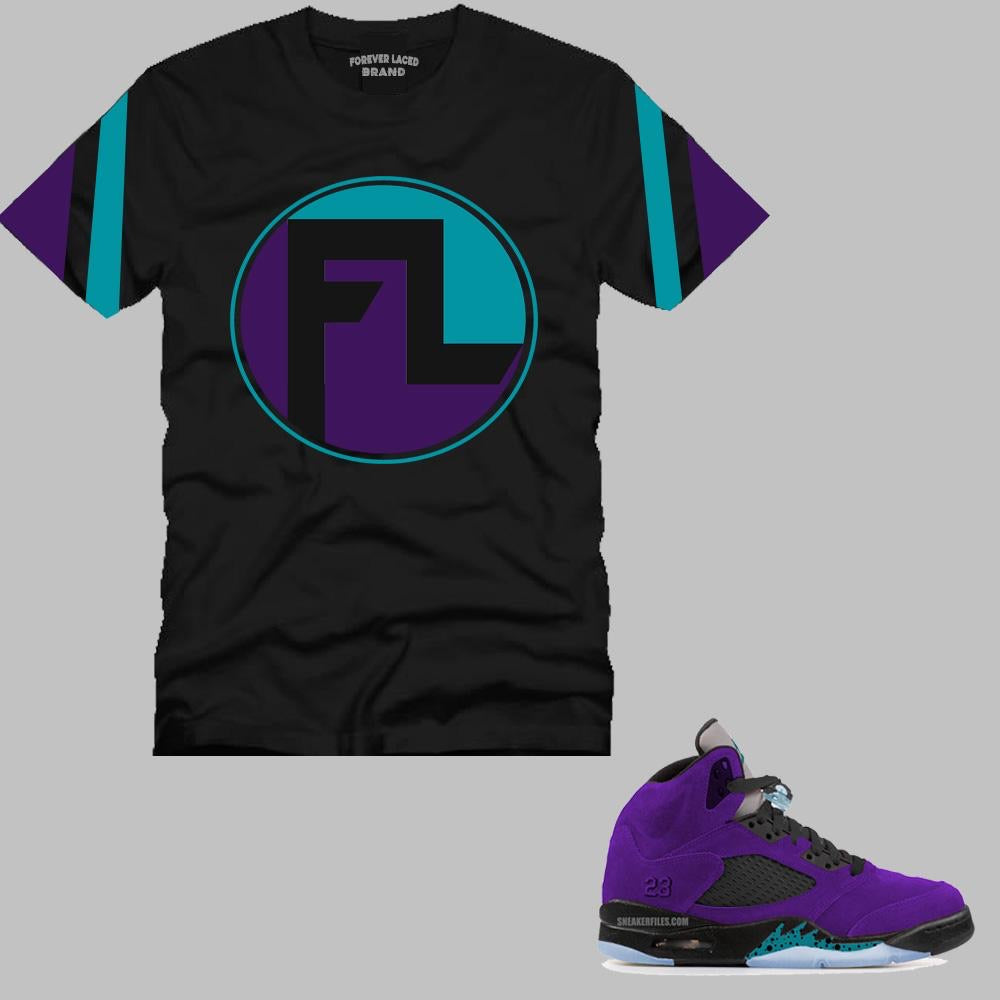 Forever Laced FL T-Shirt to match Retro Jordan 5 Alternate Grape