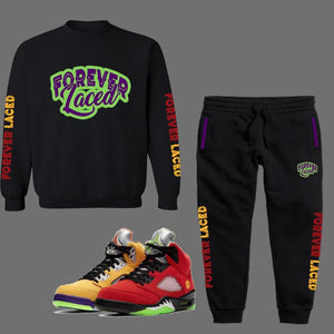 Forever Laced Crewneck Sweatsuit to match Retro Jordan 5 What The