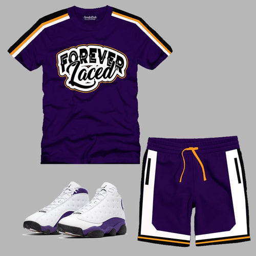 Forever Laced Short Set to match Retro Jordan 13 Lakers