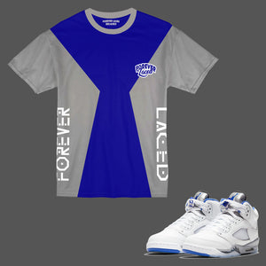 Forever Laced T-Shirt to match Retro Jordan 5 Stealth Sneakers
