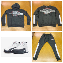 Load image into Gallery viewer, Forever Laced Hoodie Sweatsuit to match Retro Jordan 12 Dark Grey